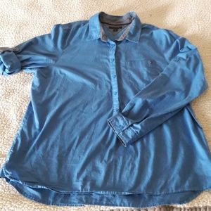 Tommy Hilfiger blue long-sleeve blouse
